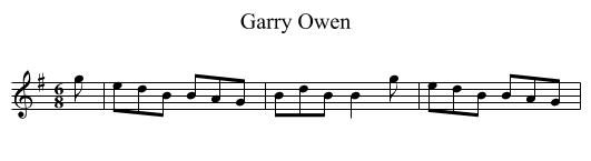 Garry Owen - staff notation