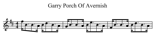Garry Porch Of Avernish - staff notation