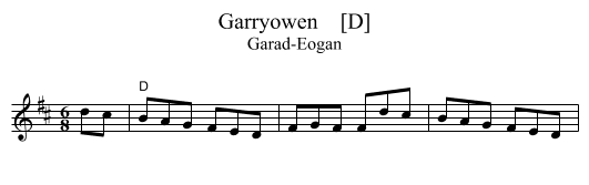 Garryowen    [D] - staff notation