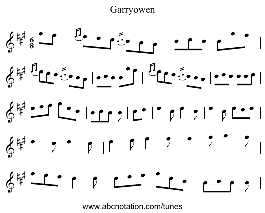 Garryowen - staff notation