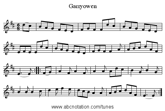 Garryowen - staff notation