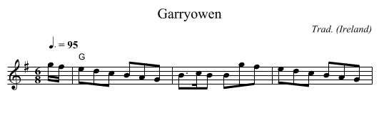 Garryowen - staff notation