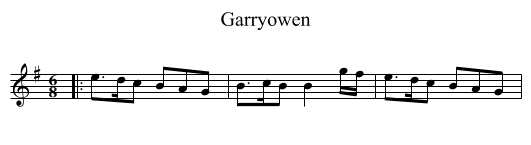 Garryowen - staff notation