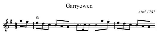 Garryowen - staff notation