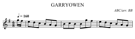 GARRYOWEN - staff notation