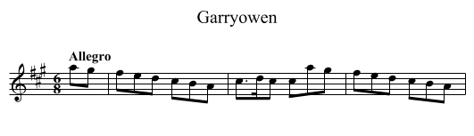 Garryowen - staff notation