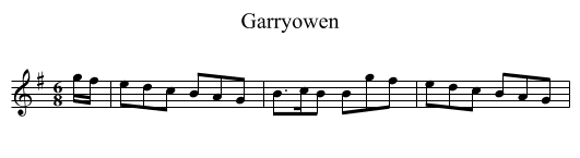 Garryowen - staff notation