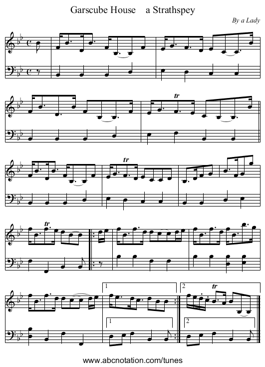 Garscube House    a Strathspey - staff notation