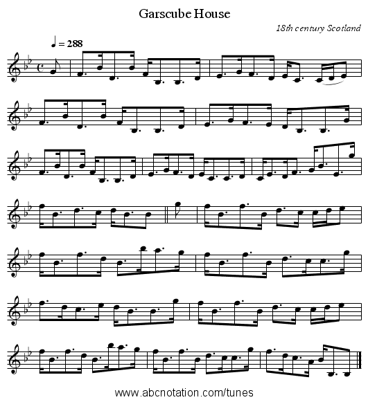 Garscube House - staff notation