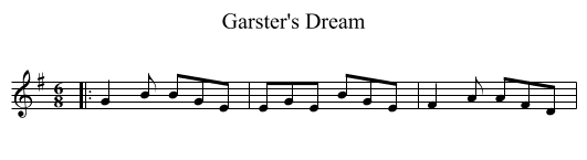 Garster's Dream - staff notation