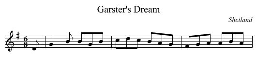 Garster's Dream - staff notation