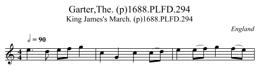 Garter,The. (p)1688.PLFD.294 - staff notation