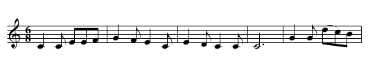 Garton Mother's Lullaby - staff notation