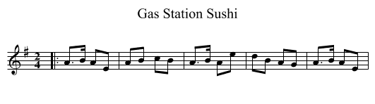 Gas Station Sushi - staff notation