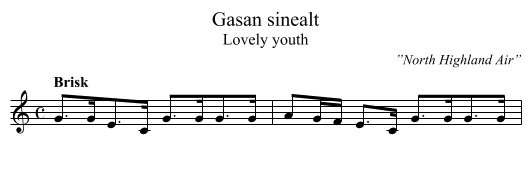 Gasan sinealt - staff notation