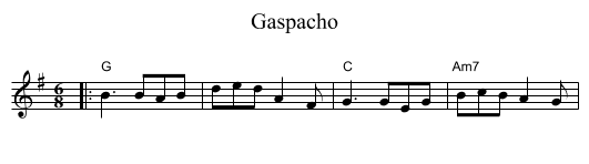 Gaspacho - staff notation