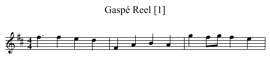 Gaspé Reel [1] - staff notation