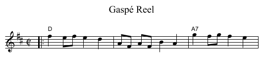 Gasp&eacute; Reel - staff notation