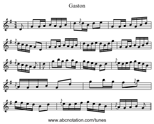 Gaston - staff notation