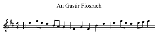 Gasúr Fiosrach, An  - staff notation