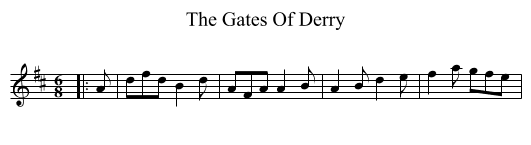 Gates Of Derry, The  - staff notation