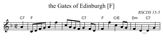 Gates of Edinburgh [F], the  - staff notation