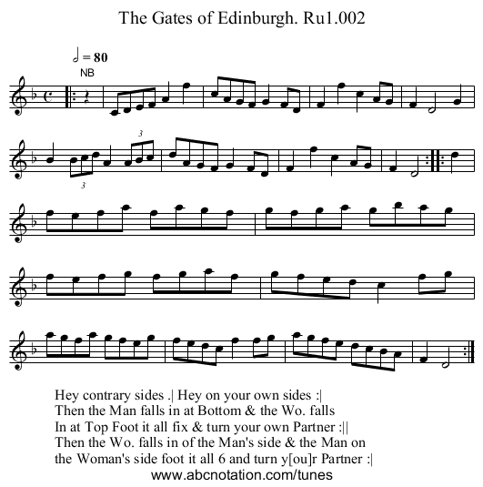 Gates of Edinburgh. Ru1.002, The - staff notation