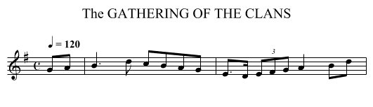 GATHERING OF THE CLANS, The - staff notation