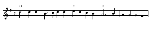 Gathering Peascods - staff notation