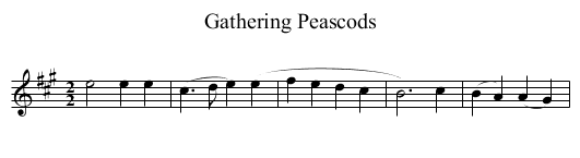 Gathering Peascods - staff notation