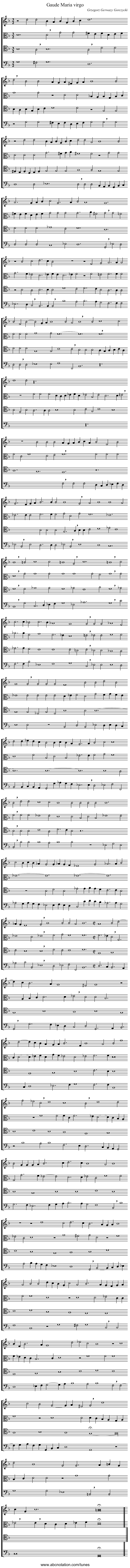 Gaude Maria virgo - staff notation