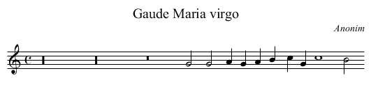 Gaude Maria virgo - staff notation