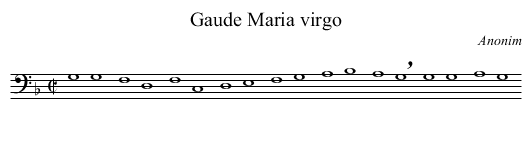 Gaude Maria virgo - staff notation