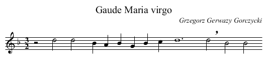 Gaude Maria virgo - staff notation