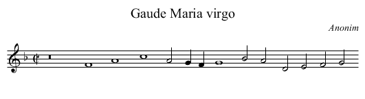 Gaude Maria virgo - staff notation