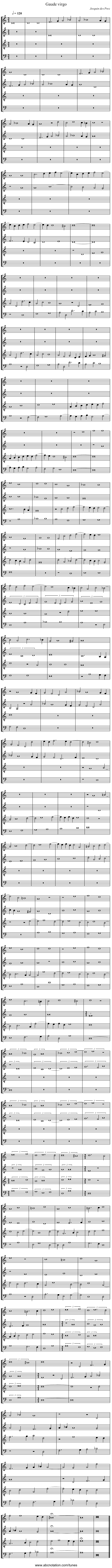Gaude virgo - staff notation