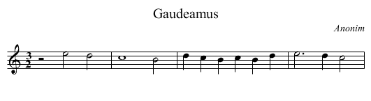 Gaudeamus - staff notation