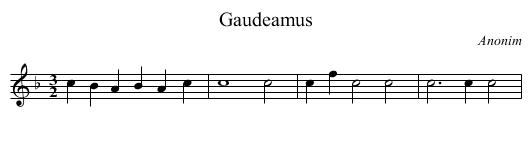 Gaudeamus - staff notation