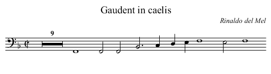 Gaudent in caelis - staff notation