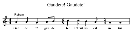 Gaudete! Gaudete! - staff notation