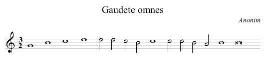 Gaudete omnes - staff notation