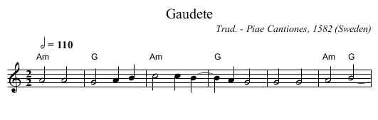 Gaudete - staff notation