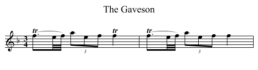 Gaveson, The - staff notation