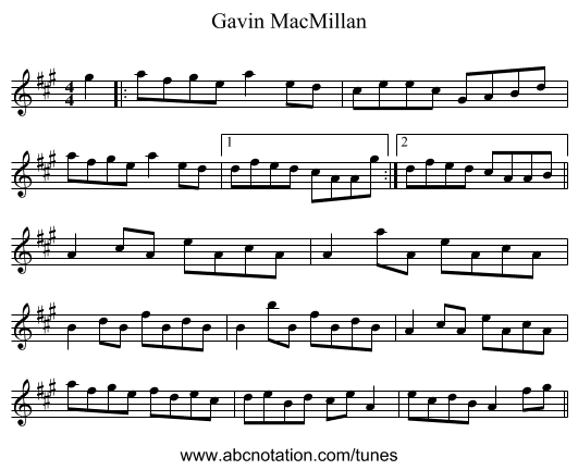 Gavin MacMillan - staff notation