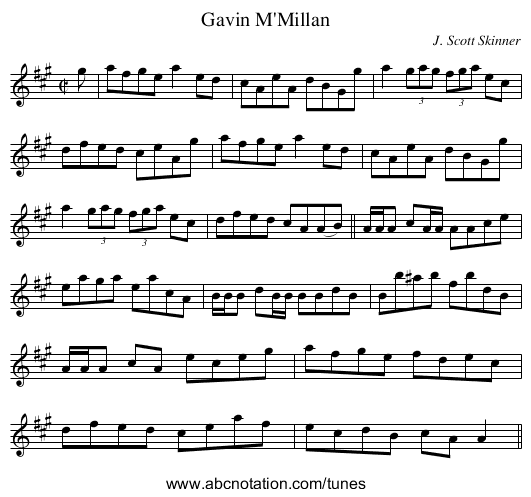 Gavin M'Millan - staff notation