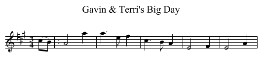 Gavin & Terri's Big Day - staff notation