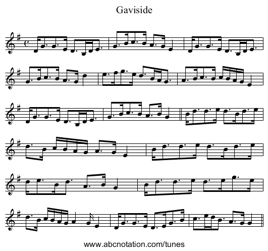 Gaviside - staff notation