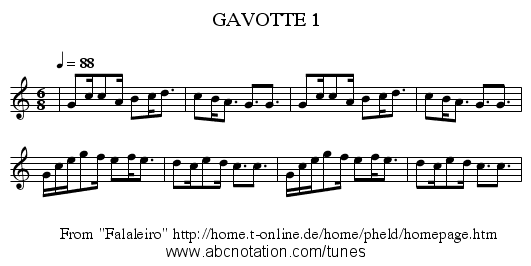 GAVOTTE 1 - staff notation