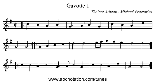 Gavotte 1 - staff notation