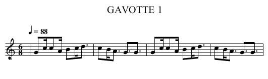 GAVOTTE 1 - staff notation